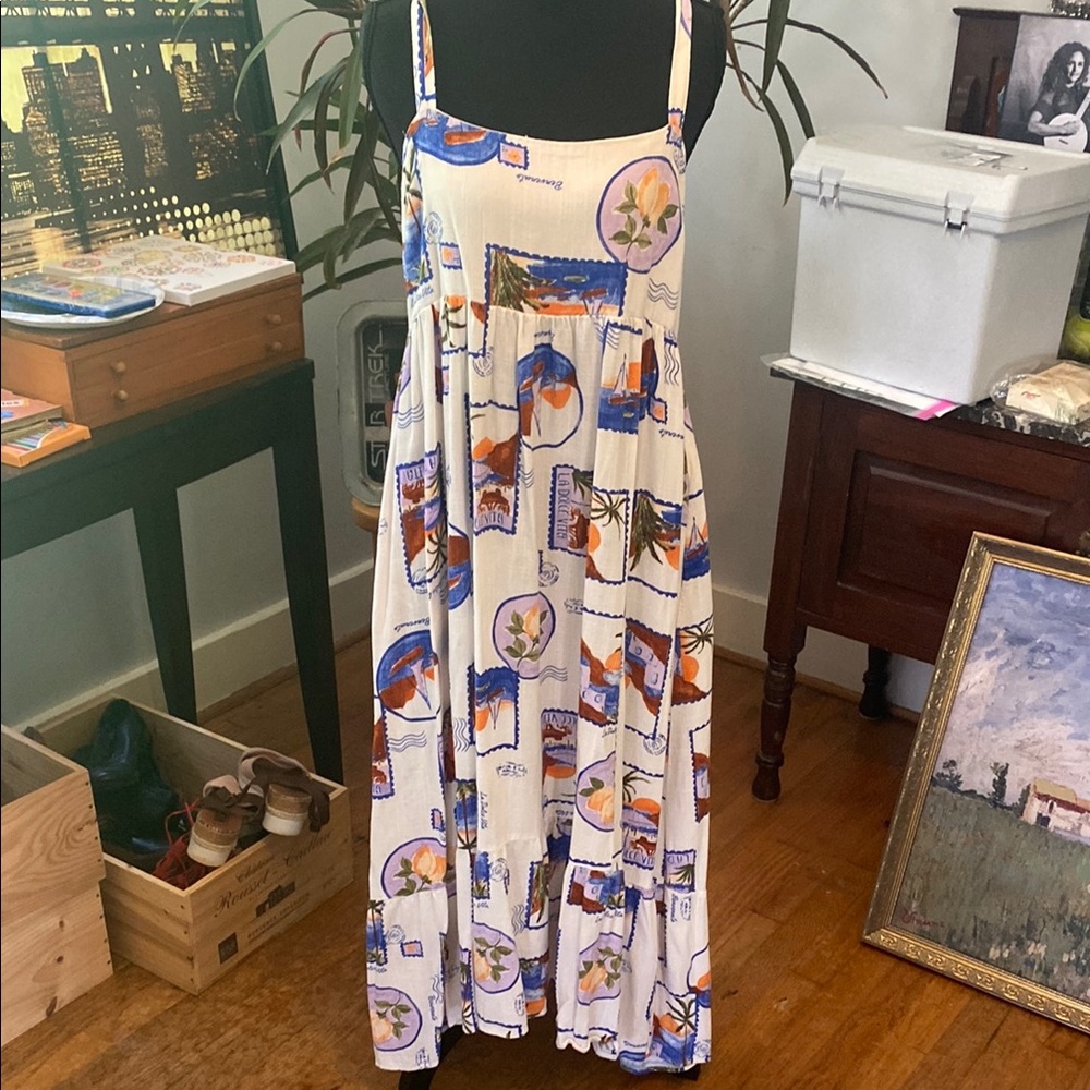 Resort Wear Maxi Dress Fruit Italian Print